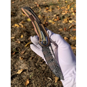 АВІАТОР ексклюзивний колекційний ніж ручної роботи студії KUSTOM KNIVES, Сталь - Дамаск Damasteel 61-62 HRC. Photo 3